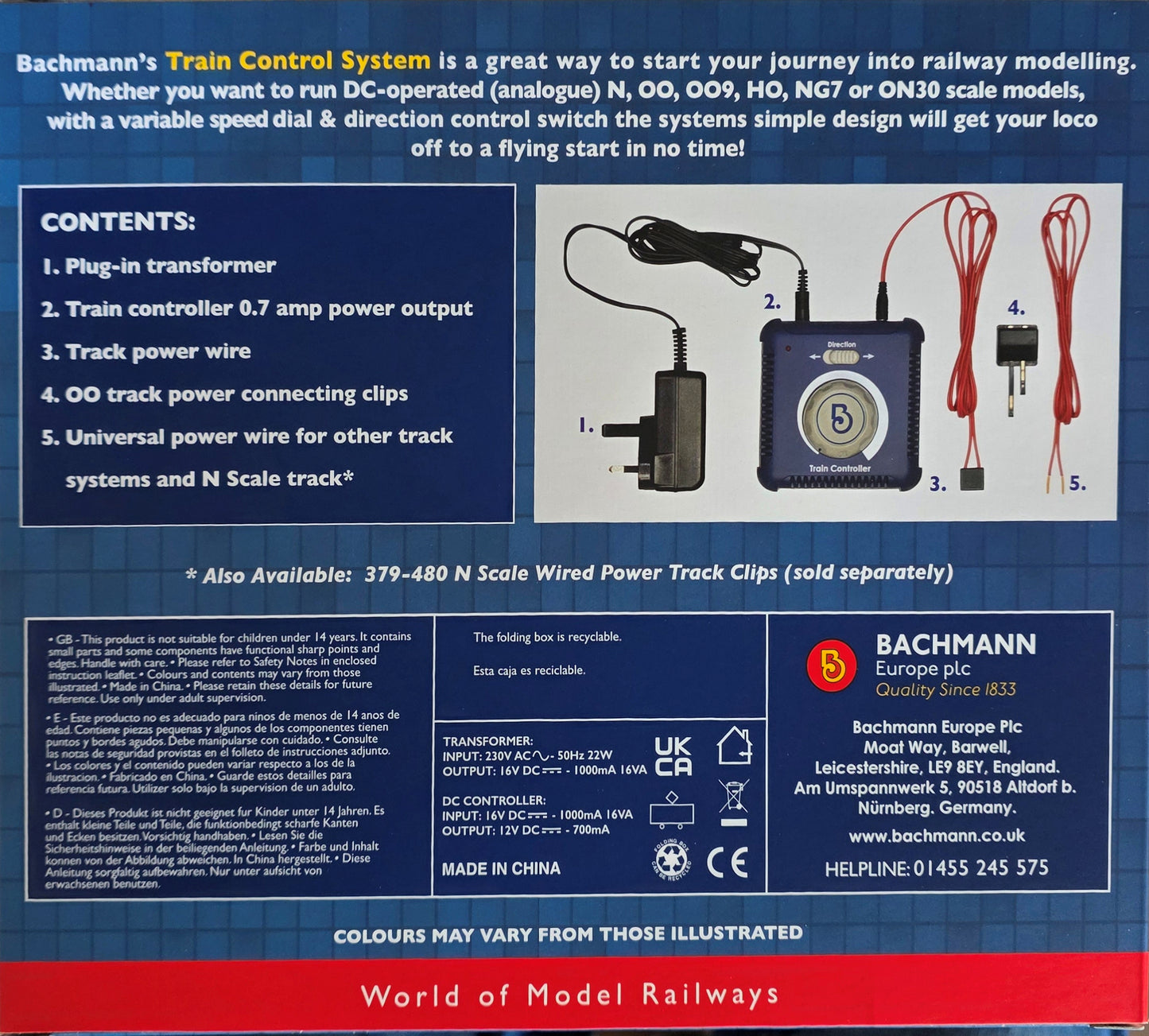 Bachmann 35-565 Train Controller and Transformer - Chester Model Centre