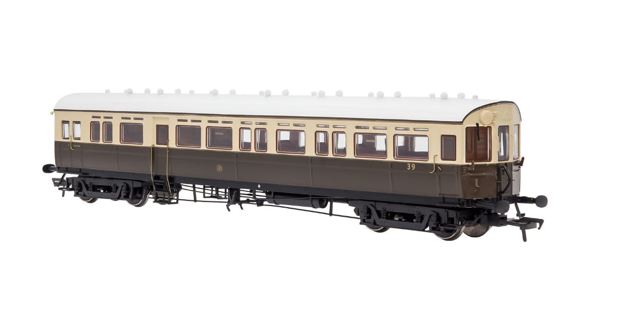 Dapol 4P-004-004S GWR Autocoach 39 GWR Shirtbutton Chocolate & Cream - DCC Sound Fitted - Chester Model Centre