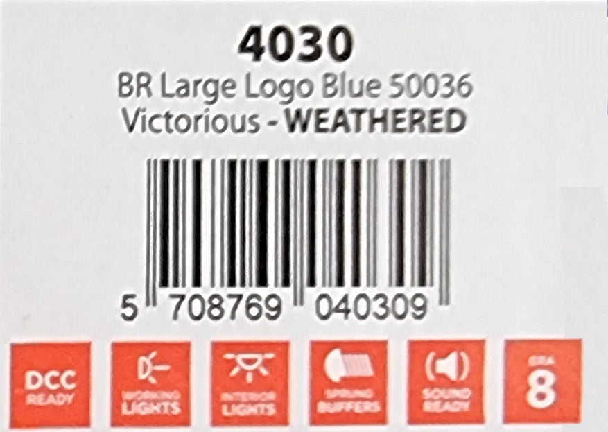 Heljan 7mm (O Gauge) 4030 - Class 50 036 'Victorious' BR Large Logo Blue Weathered Diesel Locomotive - Chester Model Centre