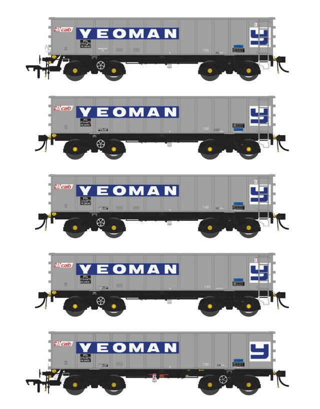 ACCURASCALE ACC2962 PTA Hoppers Pack 1 (Inners and Outers) FOSTER YEOMAN Silver (CIAB) with working tail light Era 8/9