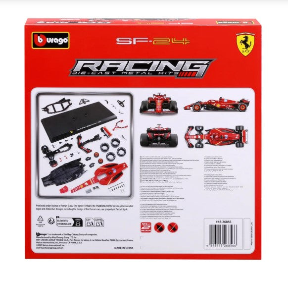 Bburago #18-26856 1/24 Scale Ferrari SF-24 #16 Die-Cast Metal Kit Charles Leclerc