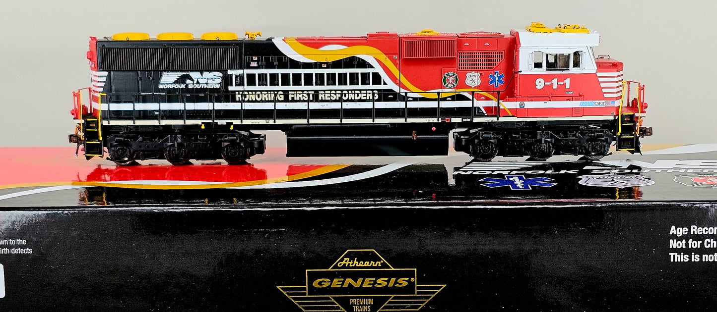 ATHEARN Genesis HO Scale ATHG65250 Norfolk Southern SD60E in 9-1-1 Livery DCC and Sound Fitted with Tsunami 2 Decoder.