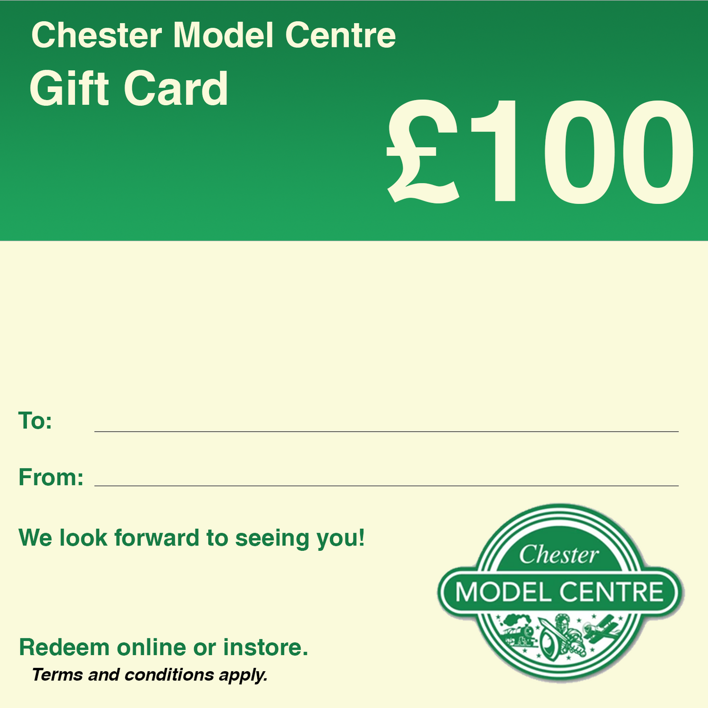 Chester Model Centre Digital Gift Card - Chester Model Centre