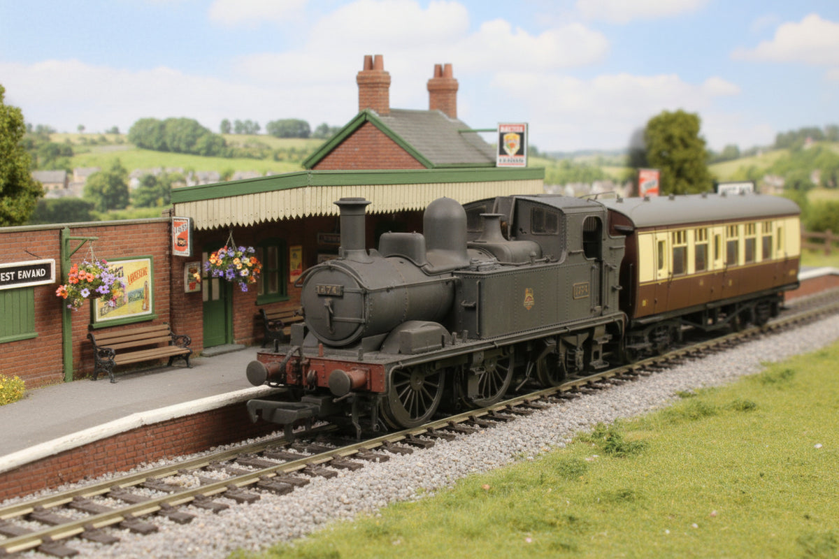 HATTONS H1412 Class 14XX 0-4-2 No.1474 in BR Unlined Black with Early Emblem - Heavily Weathered - DCC Ready 6 Pin