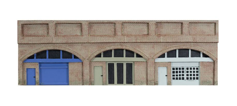 R7367 Low Relief Viaduct with Lock Ups x 2 (Red Brick)