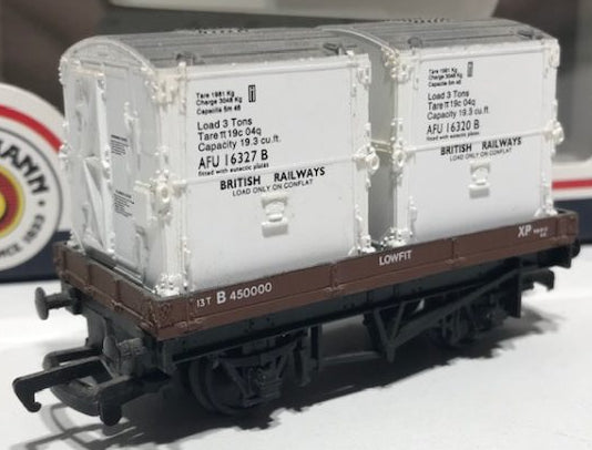 BACHMANN 33-330 Conflat with 2 AFU Containers BR (White) - Chester Model Centre
