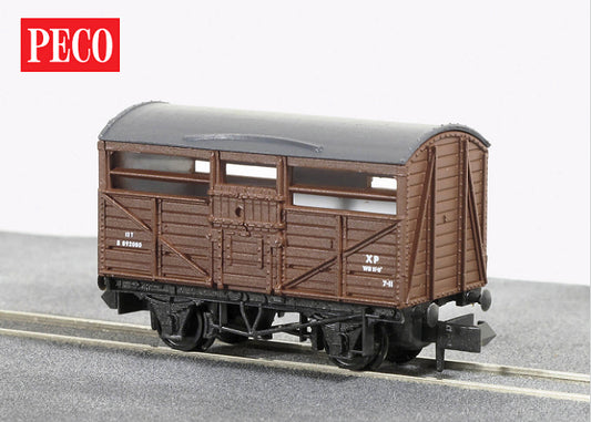 Peco N Gauge NR-45B(A) BR Brown Cattle Wagon No. B892080 - Chester Model Centre