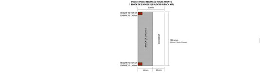 METCALFE PO303 00/HO Scale Terraced House Fronts – Stone - Chester Model Centre