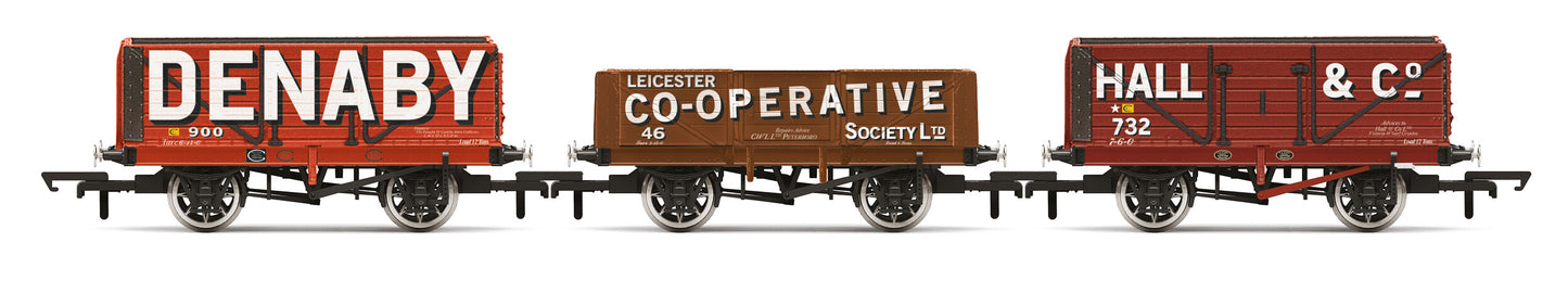Hornby R60104 Triple Wagon Pack, Denaby Colliery, Leicester Co-Op & Hall & Co - Era 3 - Chester Model Centre