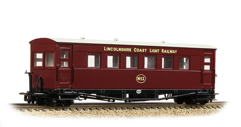 Bachmann Narrow Gauge 394-028 Gloucester Bogie Coach Lincolnshire Coast L.R. Maroon - Chester Model Centre