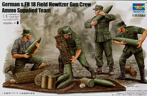 German s.FH 18 Field Howitzer Gun Crew Ammo Supplied Team - Chester Model Centre