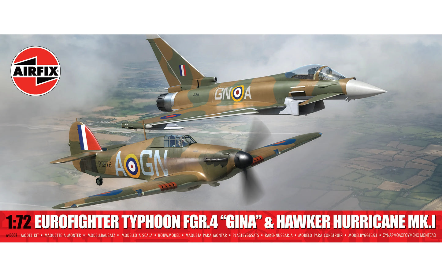 Airfix A4002 1:72 Eurofighter Typhoon FGR.4 "Gina" & Hawker Hurricane Mk.I