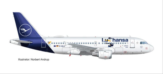 Herpa HA612722 Scale: 1:100 #D# Snapfit Kit Airbus A319 Lufthansa D-AILU Lu (1:100) - Chester Model Centre
