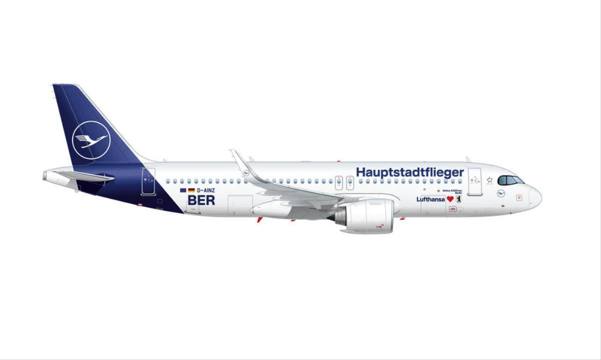Herpa HA613156 Snapfit Airbus A320neo Lufthansa D-AINZ Berlin (1:200) - Chester Model Centre