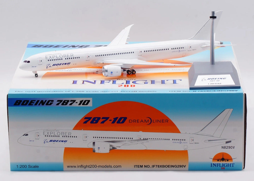 InFlight200 1/200 Scale Die-Cast IF78XBOEING290V Boeing 787-10 Dreamliner Explorer N8290V Scale Aircraft Model - Chester Model Centre