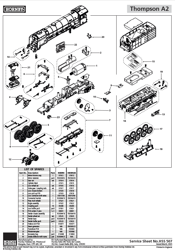 HORNBY R30395SS BR (Early) - Thompson A2-2 - 60501 'Cock O the North' (With Steam Generator) - Chester Model Centre