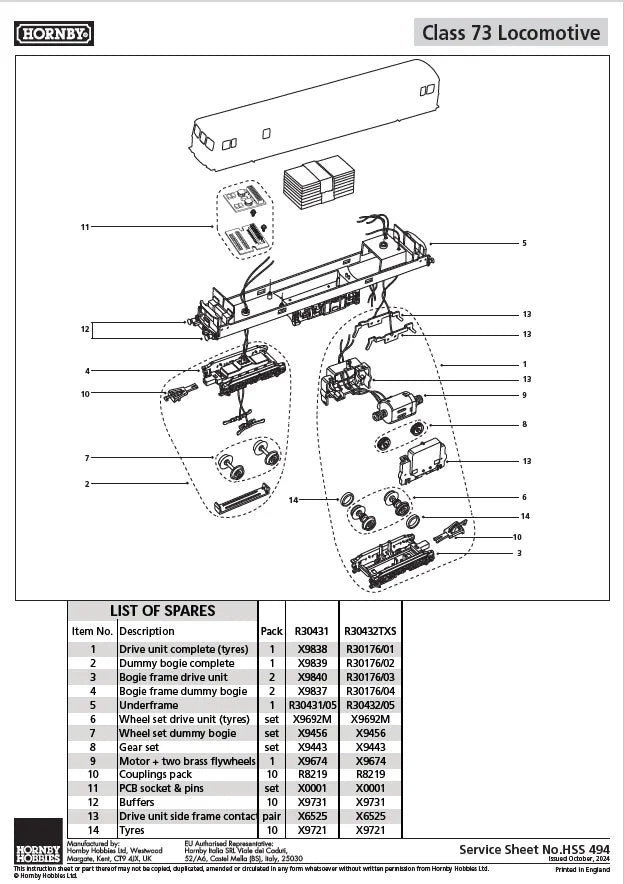 HORNBY R30431 RailRoad: Class 73 - BR - 73132 - Era 8 Sectorisation (1982-1997) - Chester Model Centre