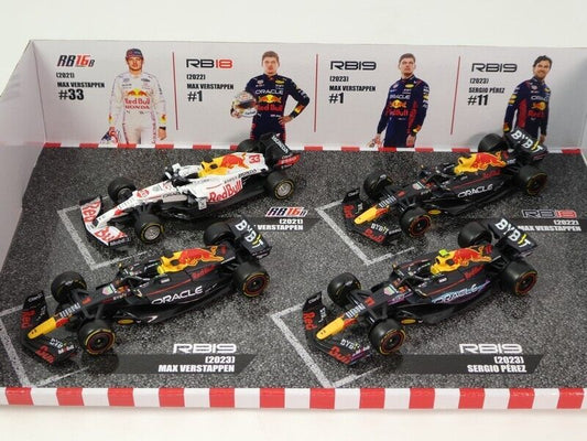 Bburago F1 Red Bull Set Verstappen 2023 2022 2021 - Chester Model Centre