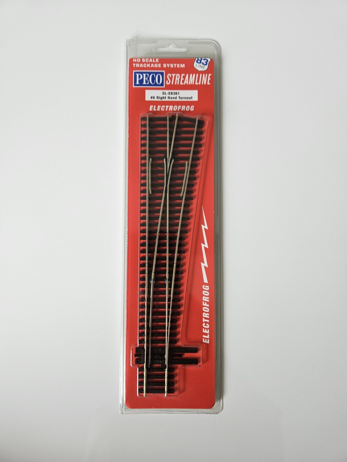 PECO Streamline HO Gauge SL-E8361 #6 Right Hand Turnout Electrofrog - 83 Line (code 83 rail) - Chester Model Centre