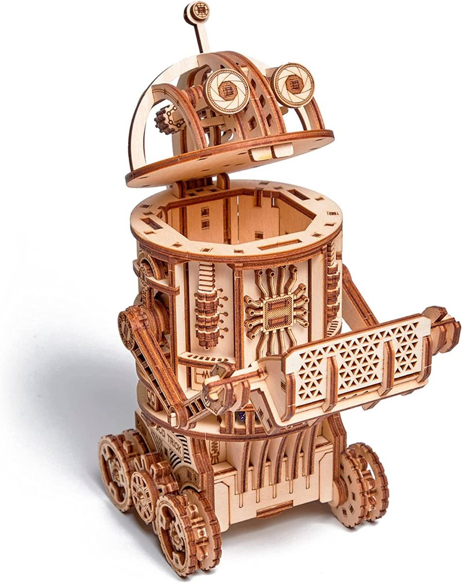 Wood Trick Mechanisms Series Space Junk Robot Wooden Model Kit - Chester Model Centre