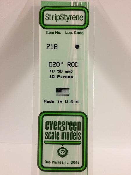 Evergreen 218 - 0.50mm Rod - Chester Model Centre