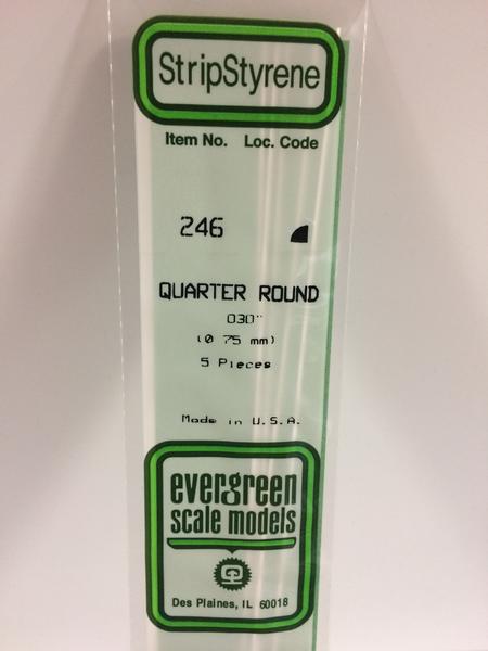 Evergreen 246 - 0.75mm Quarter Round - Chester Model Centre