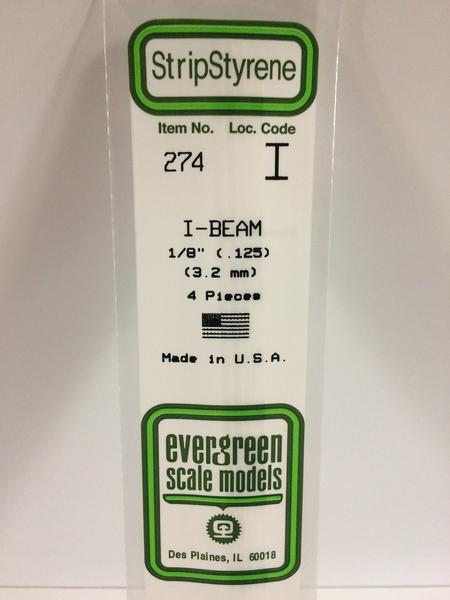 Evergreen 274 - 3.2mm I-Beam - Chester Model Centre