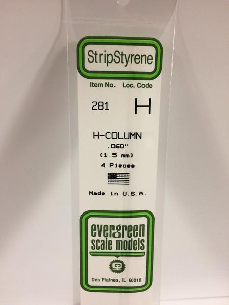 Evergreen 281 - 1.5mm H-Column - Chester Model Centre