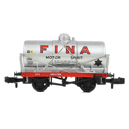 Graham Farish N Gauge 373-658 14T Tank Wagon 'Fina' Silver - Chester Model Centre