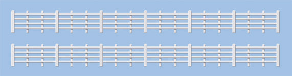 Lineside fencing White (4 bar) - Chester Model Centre
