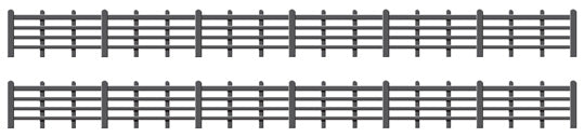 Lineside Fencing Black (4 bar) - Chester Model Centre