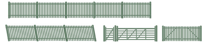Picket fencing green (inc. Gates & ramps) - Chester Model Centre