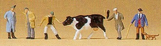 Cattle Market Traders (5 + Cow) - Chester Model Centre