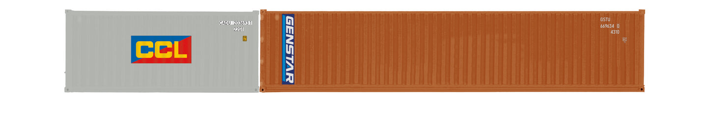 Hornby R60127 CCL & Genstar, Container Pack, 1 x 20' and 1 x 40' Containers - Era 11 - Chester Model Centre