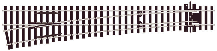 Large Radius L/H Turnout Electrofrog - Chester Model Centre