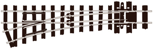 304mm (12in) radius L/H turnout nickel silver rail - Chester Model Centre