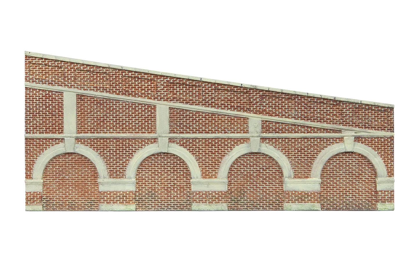 Mid Stepped Arched Retaining Walls x2 (Red Brick) - Chester Model Centre