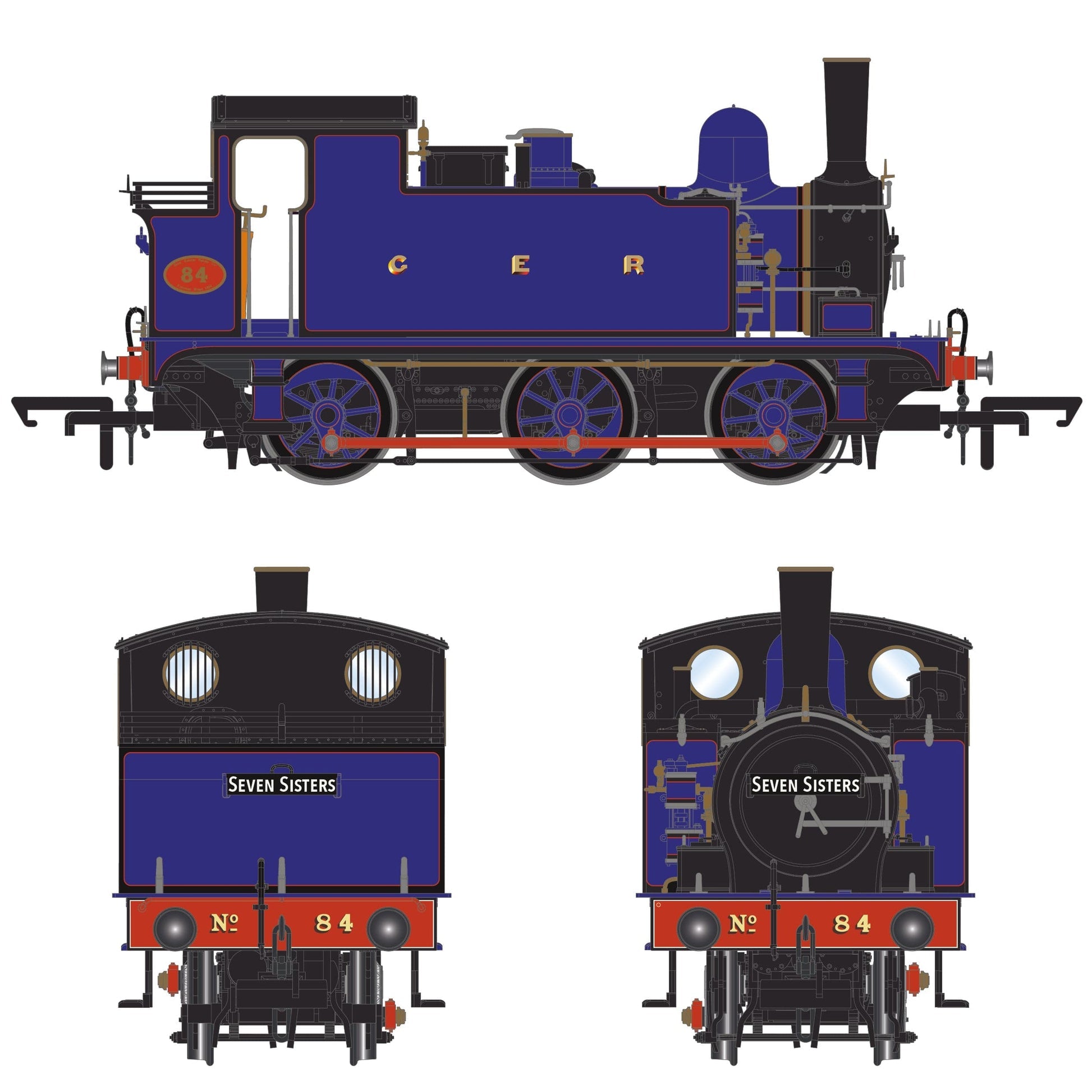 ACCURASCALE ACC2426 HOLDEN J67/J69 Class 0-6-0T GER 84 - Ultramarine - Era 2 - Chester Model Centre