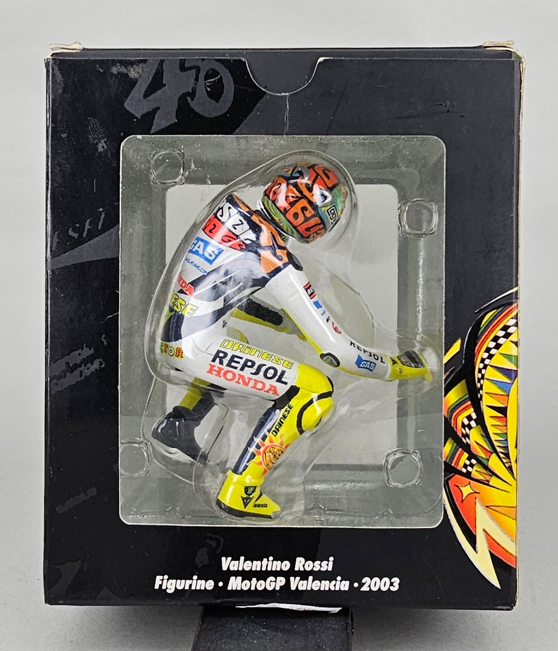 MINICHAMPS Limited Edition (3996 Pieces) #312 030186 - 1/12 Scale Resin Figurine Valentino Rossi MotoGP Valencia 2003 - Chester Model Centre