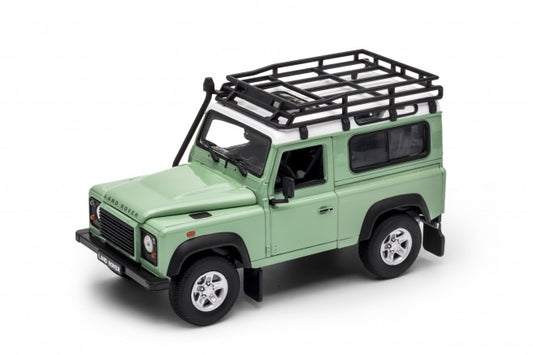 Welly NEX Land Rover Defender Green (SNORKEL) with roof rack and snorkel 1:24 - Chester Model Centre