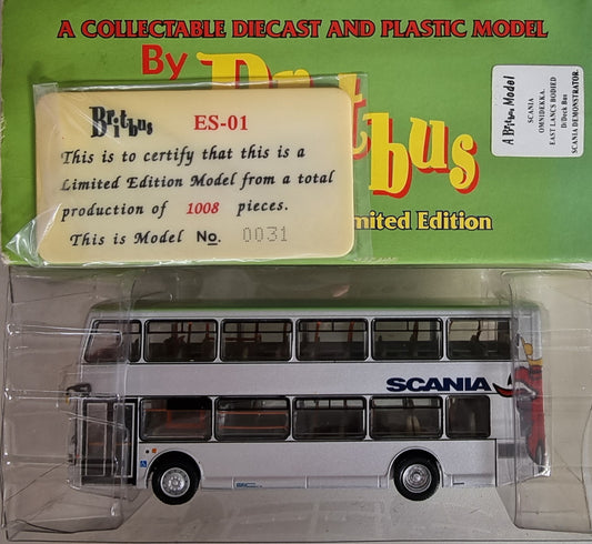 Britbus ES01 Scania ELC Omnidekka d/deck bus "Demonstrator" - 226 Thurnscow - Chester Model Centre