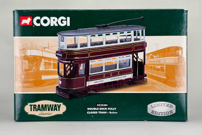 CORGI Limited Edition (0458/2800) Tramway Classics 1/76 Scale #CC25204 Double Deck Fully Closed Tram - Bolton Corporation