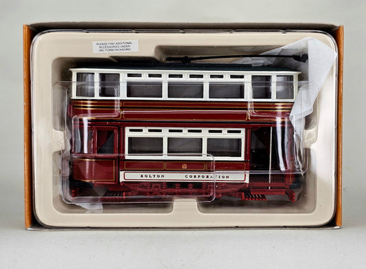 CORGI Limited Edition (0458/2800) Tramway Classics 1/76 Scale #CC25204 Double Deck Fully Closed Tram - Bolton Corporation - Chester Model Centre