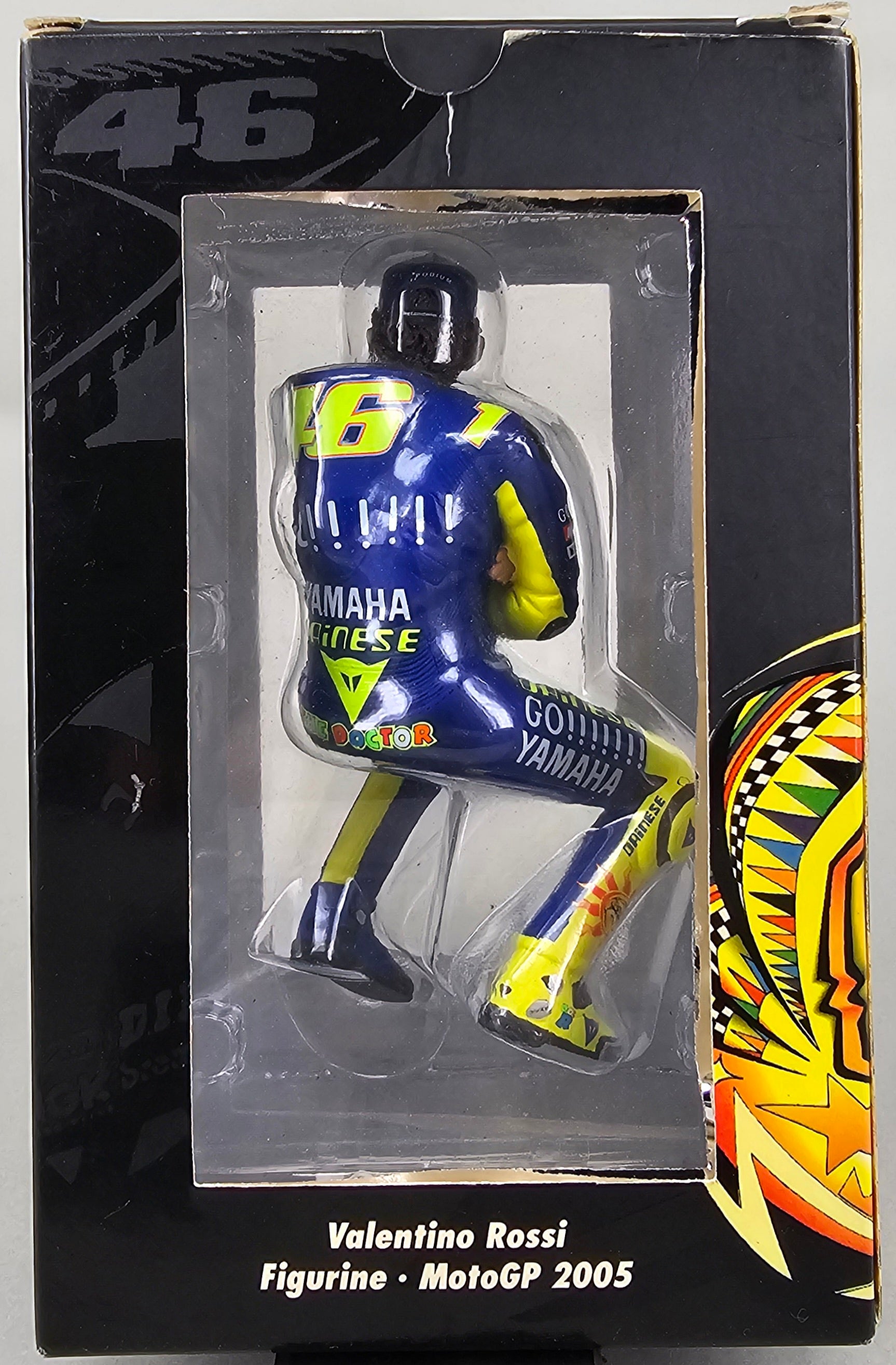 MINICHAMPS Limited Edition (4444) Pieces) #312 059046 - 1/12 Scale Resin Figurine Valentino Rossi MotoGP 2005WITH Sunglasses and Cap - Chester Model Centre