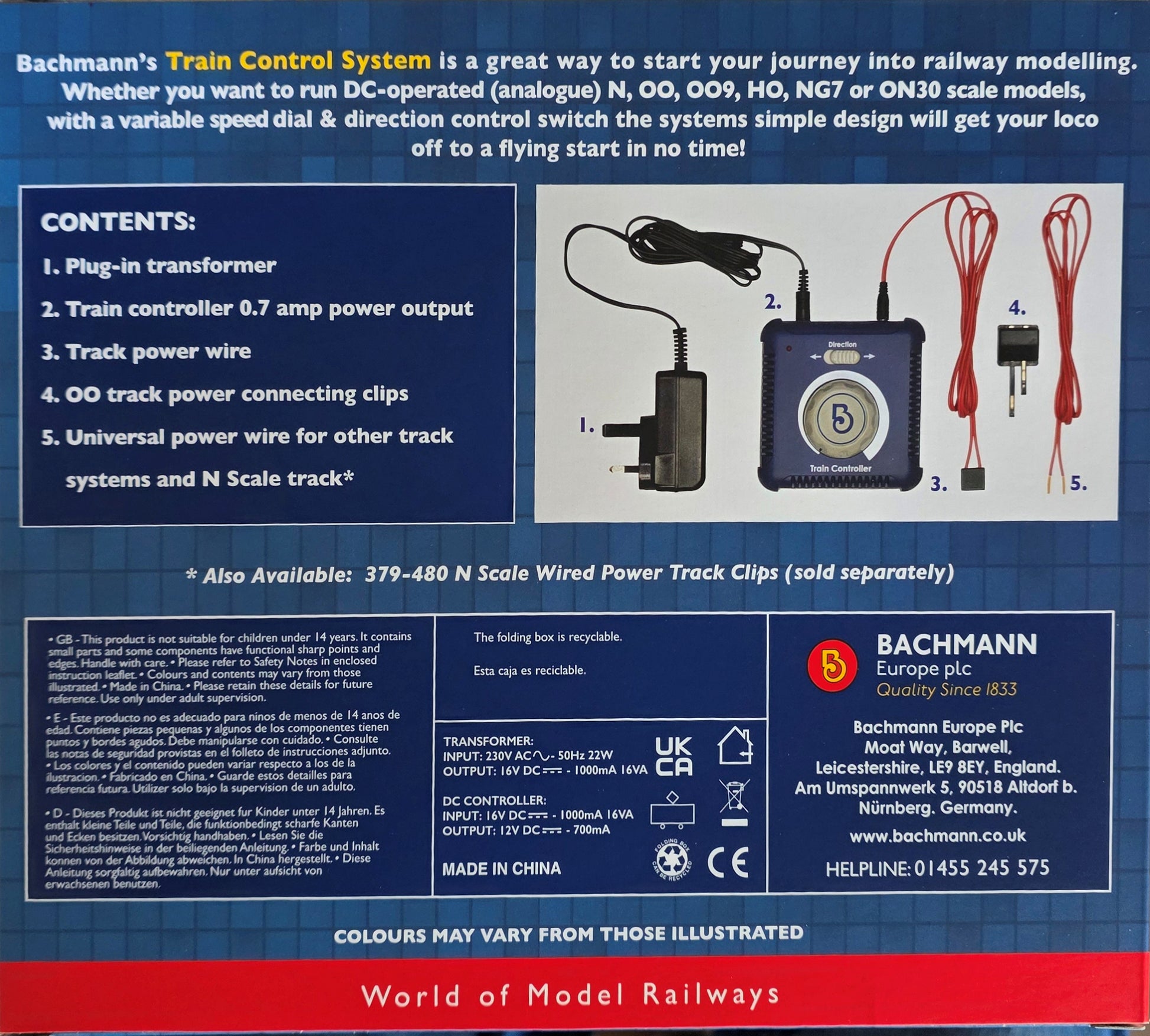Bachmann 35-565 Train Controller and Transformer - Chester Model Centre