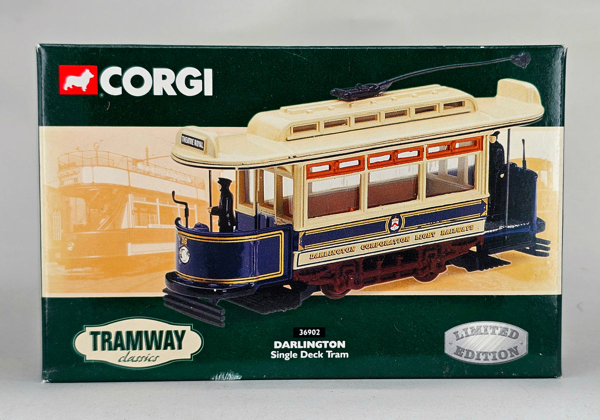 CORGI Limited Edition (2533/4000) Tramway Classics 1/76 Scale #36902 Single Deck Tram - Darlington Corporation