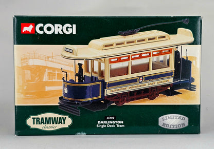 CORGI Limited Edition (2533/4000) Tramway Classics 1/76 Scale #36902 Single Deck Tram - Darlington Corporation