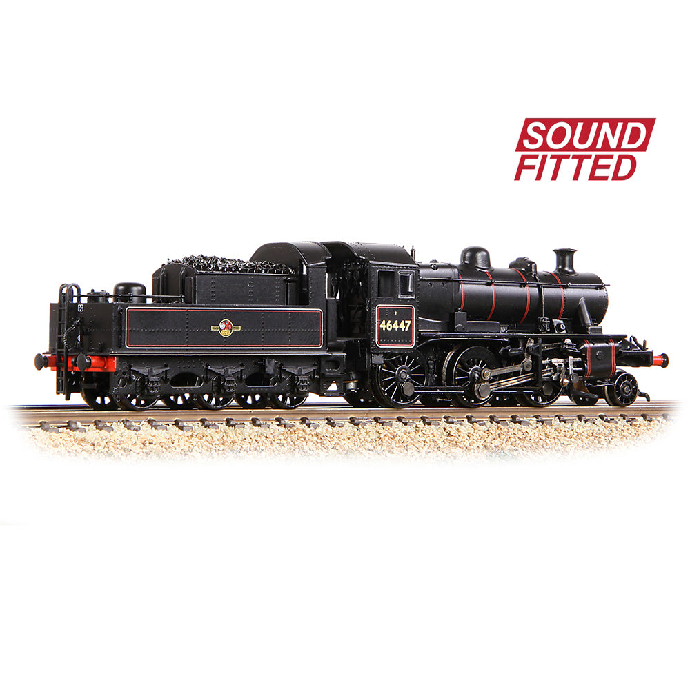 372-628ASF LMS Ivatt 2MT 46447 BR Lined Black (Late Crest) - DCC Sound Fitted - Chester Model Centre