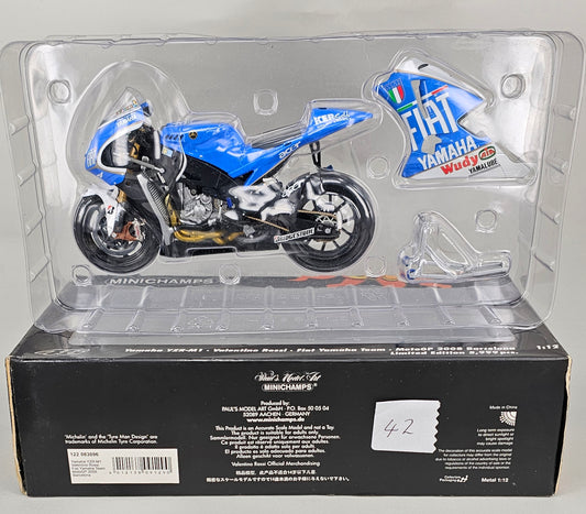 MINICHAMPS 122 083096 1/12 Scale Die-Cast YAMAHA YZR-M1 Valentino Rossi Fiat Yamaha Team MotoGP Barcelona 2008 - Chester Model Centre