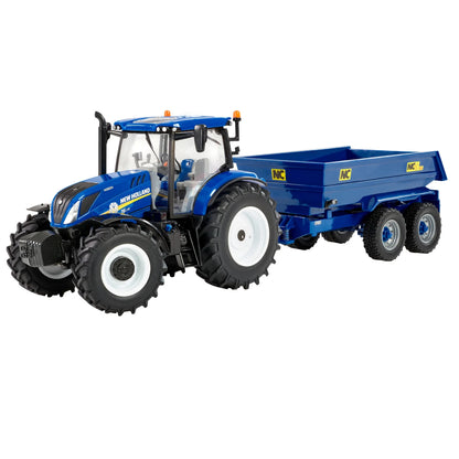 Britains Farm Series 1:32 Scale 43268 New Holland T6 Tractor with Trailer Play Set
